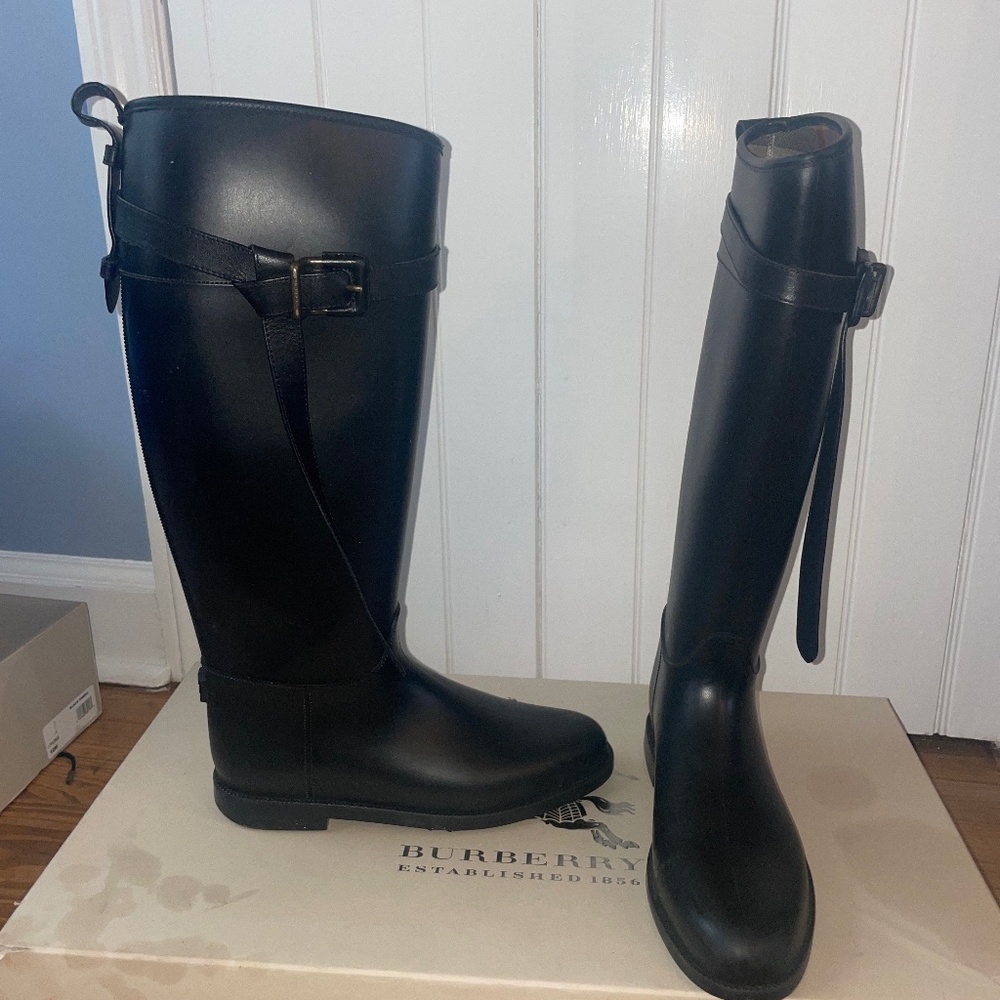 Burberry rain boots